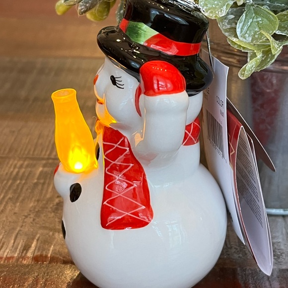 New MR. CHRISTMAS Nostalgic CERAMIC Light-Up SNOWMAN ☃️ Figurine/Ornament +TIMER - Picture 4 of 9